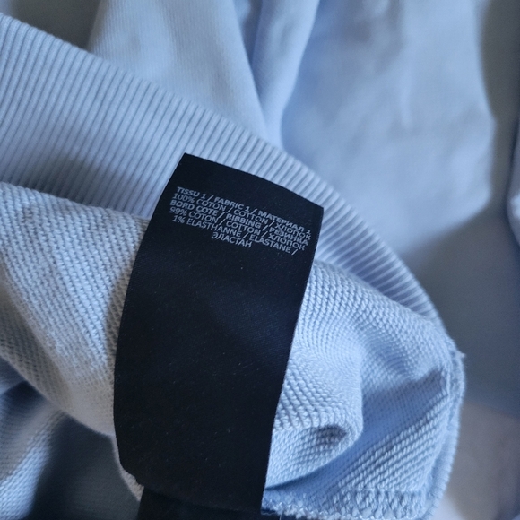 Balmain 3 Gold Button Logo Text Cropped Sweatshirt Size L Blue - Picture 11 of 14